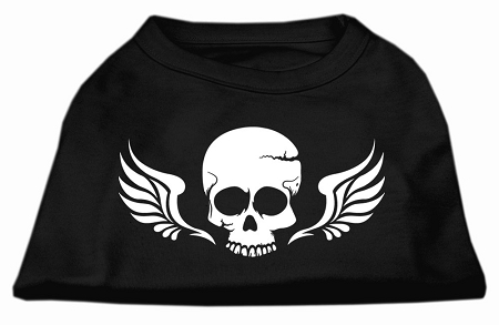 Skull Wings Screen Print Shirt Black XXXL